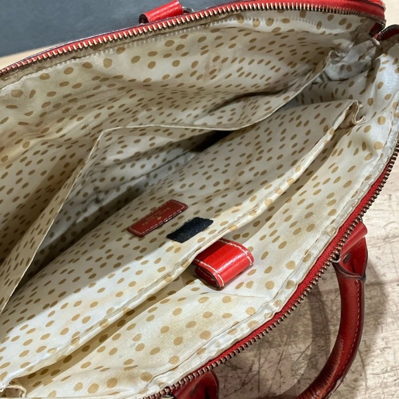 Kate Spade Cherry Red leather Padded Laptop Bag Tote - Picture 7 of 9
